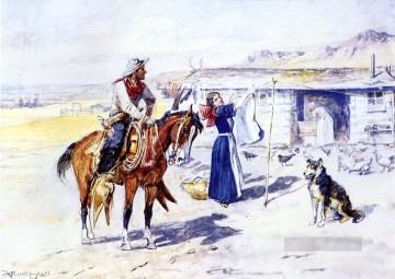 La casa de Thorne en el campo 1897 Charles Marion Russell Pinturas al óleo